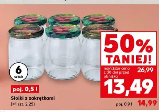 Słoiki z zakrętkami 6-pak 0,5 l