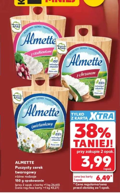 Serek twarogowy puszysty Almette z chrzanem +2 warianty
