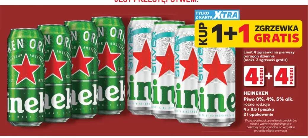 Piwo Heineken Original 4-pak +2 warianty
