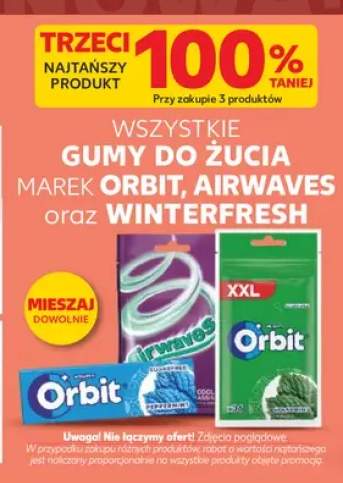Gumy do żucia marek Orbit, Airwaves oraz Winterfresh +2 warianty
