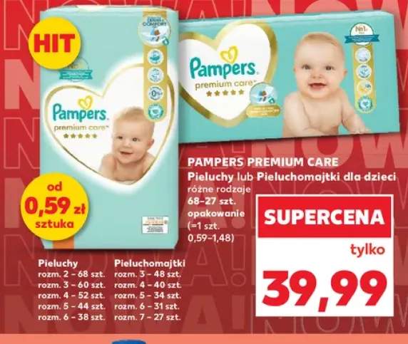 Pieluchy Pampers Premium Care +1 wariant