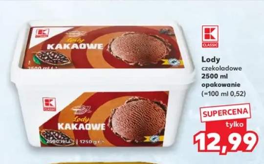 Lody czekoladowe K-Classic Kakaowe