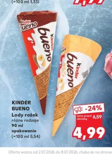 Lody rożek Kinder Bueno