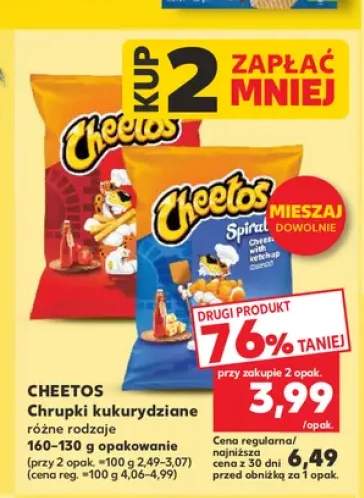 Chrupki kukurydziane Cheetos Spirals o smaku ketchupu +1 wariant