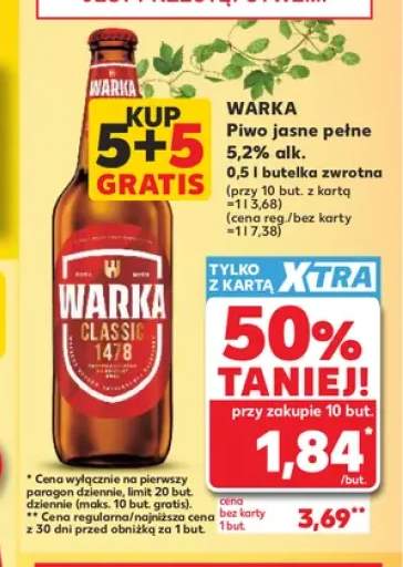 Piwo jasne pełne Warka Classic