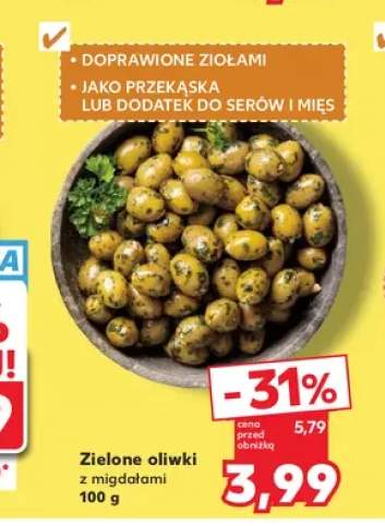 Zielone oliwki z migdałami
