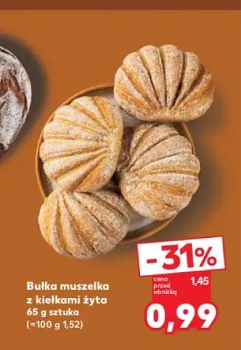 Bułka muszelka z kiełkami żyta