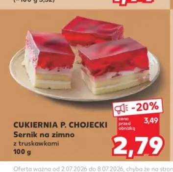 Sernik na zimno z truskawkami Cukiernia P. Chojecki