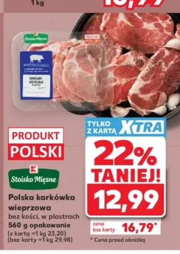 Polska karkówka wieprzowa bez kości w plastrach Stoisko Mięsne