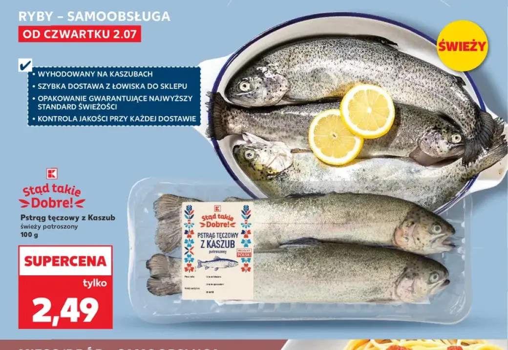 Pstrąg tęczowy z Kaszub świeży patroszony Stąd takie dobre!