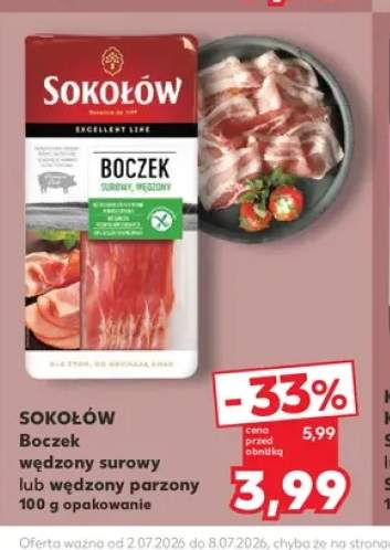 Boczek wędzony surowy Sokołów +1 wariant