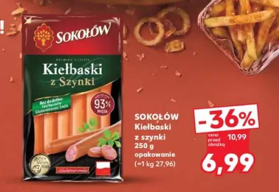 Kiełbaski z szynki Sokołów