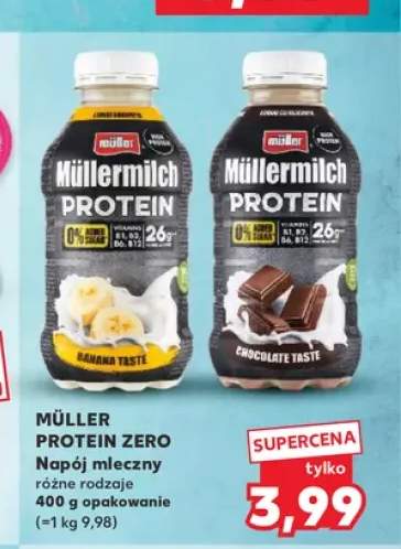 Napój mleczny o smaku bananowym Müller Müllermilch Protein Zero +1 wariant