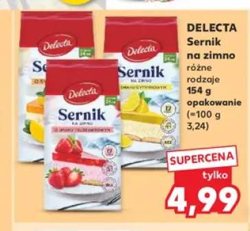 Sernik na zimno o smaku truskawkowym Delecta +2 warianty