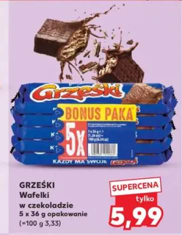 Wafelki w czekoladzie Grześki 5-pak