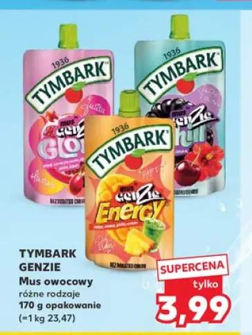Mus owocowy Tymbark Genzie Go +2 warianty