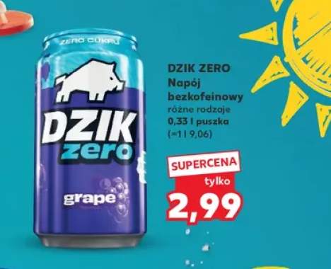 Napój bezkofeinowy Dzik Zero Grape