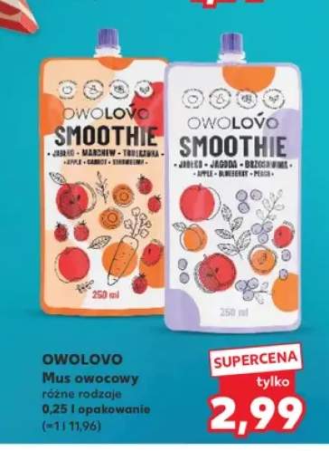 Mus owocowy Owolovo Smoothie Jabłko-Marchew-Truskawka +1 wariant