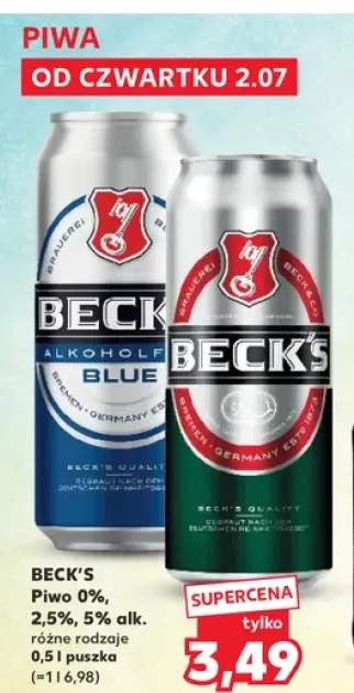 Piwo bezalkoholowe Beck's Blue +2 warianty