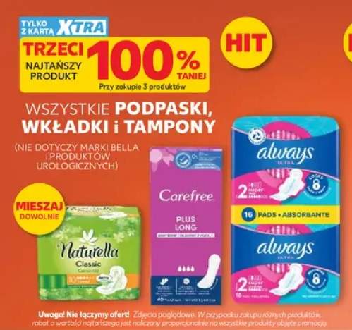Podpaski, wkładki i tampony +4 warianty