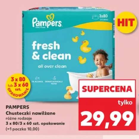 Chusteczki nawilżane Pampers Fresh & Clean 3-pak 80 szt.