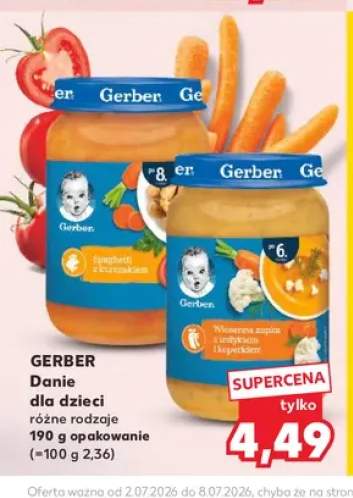 Danie dla dzieci Gerber Spaghetti z kurczakiem +1 wariant