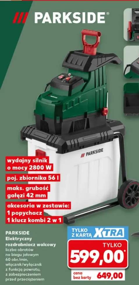 Elektryczny rozdrabniacz walcowy Parkside