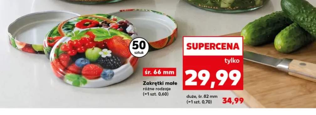 Zakrętki do słoików duże śr. 82 mm 50-pak +1 wariant