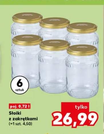Słoiki z zakrętkami 6-pak 0,72 l