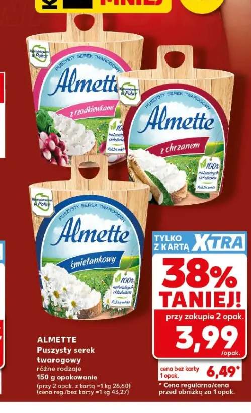 Serek twarogowy puszysty Almette z chrzanem +2 warianty