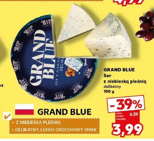 Ser z niebieską pleśnią delikatny Grand Blue