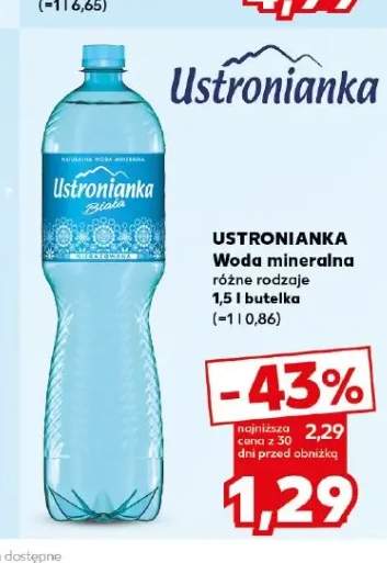 Woda mineralna Ustronianka Biała niegazowana