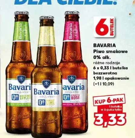 Piwo bezalkoholowe smakowe Bavaria Green Apple 6-pak +2 warianty