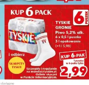 Zestaw piwo Tyskie Gronie 6-pak + skarpety Tyskie