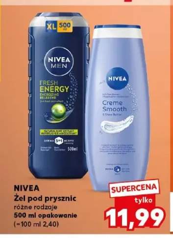 Żel pod prysznic Nivea Men Fresh Energy +1 wariant