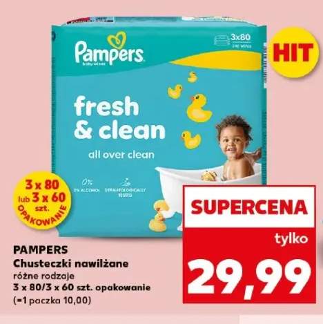 Chusteczki nawilżane Pampers Fresh & Clean 3-pak 80 szt.
