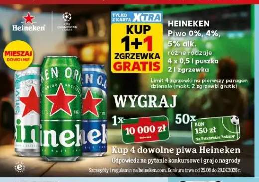 Piwo bezalkoholowe Heineken 4-pak +2 warianty