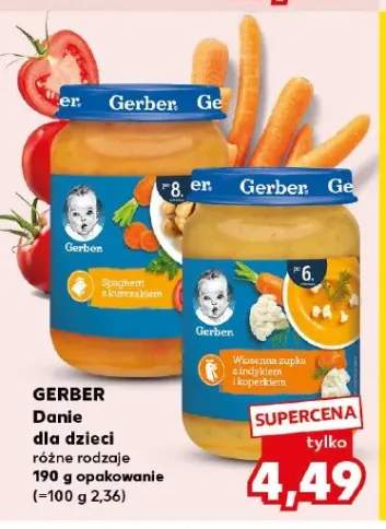 Danie dla dzieci Gerber Spaghetti z kurczakiem +1 wariant