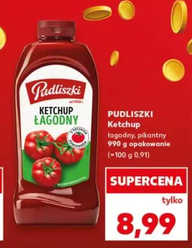 Ketchup łagodny Pudliszki +1 wariant