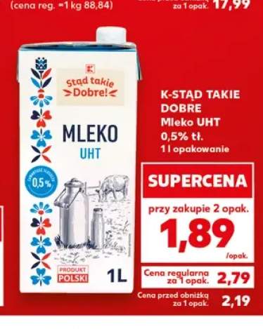 Mleko UHT 0,5% tł. K-Stąd takie Dobre!