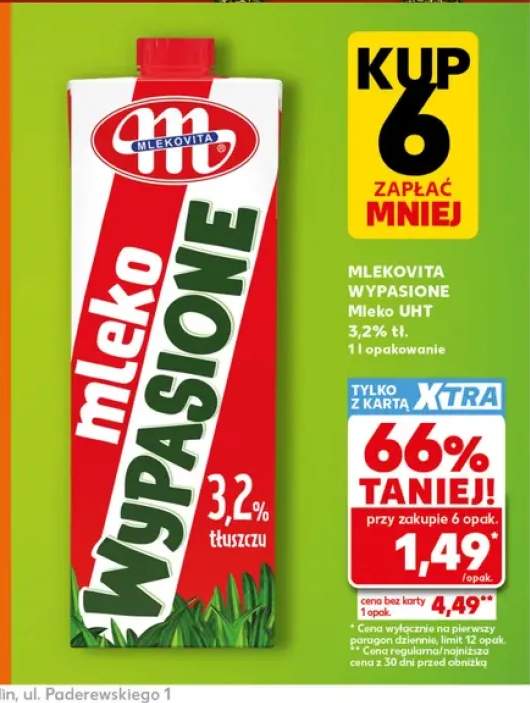 Mleko UHT 3,2% tł. Mlekovita Wypasione