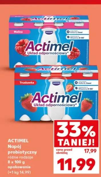 Napój probiotyczny Actimel Truskawka Danone +1 wariant