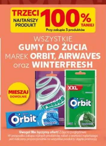 Gumy do żucia Orbit, Airwaves oraz Winterfresh +3 warianty