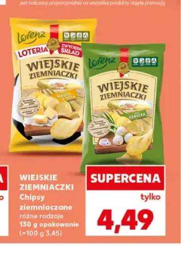 Chipsy Wiejskie Ziemniaczki o smaku masła z solą +1 wariant