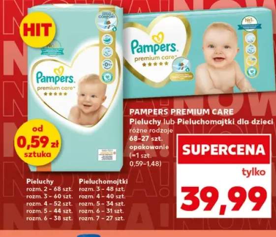 Pieluchy dla dzieci Pampers Premium Care +1 wariant