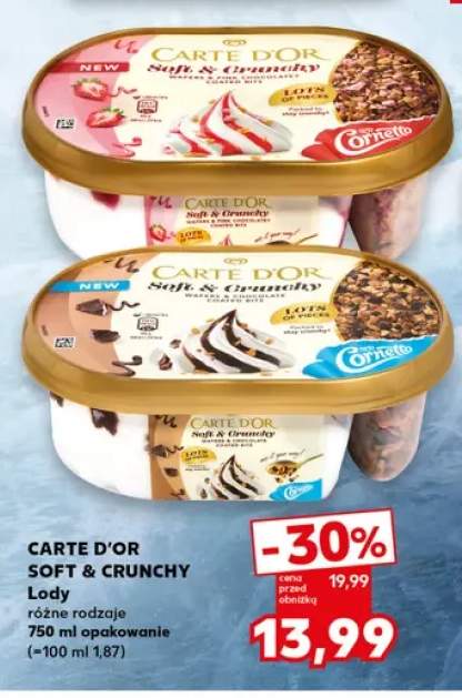 Lody Carte D'Or Soft & Crunchy Wafers & Pink Chocolatey +1 wariant