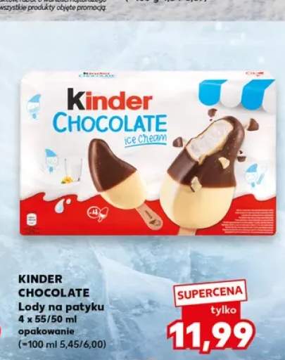 Lody na patyku Kinder Chocolate 4-pak