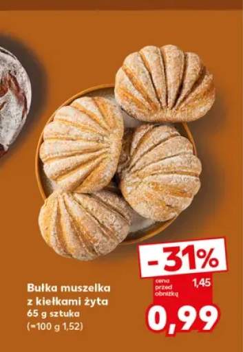Bułka muszelka z kiełkami żyta