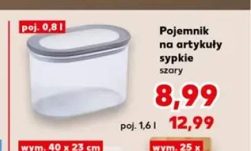 Pojemnik na artykuły sypkie szary 0,8 l