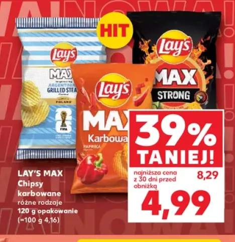 Chipsy karbowane Lay's Max Argentinian Grilled Steak +2 warianty